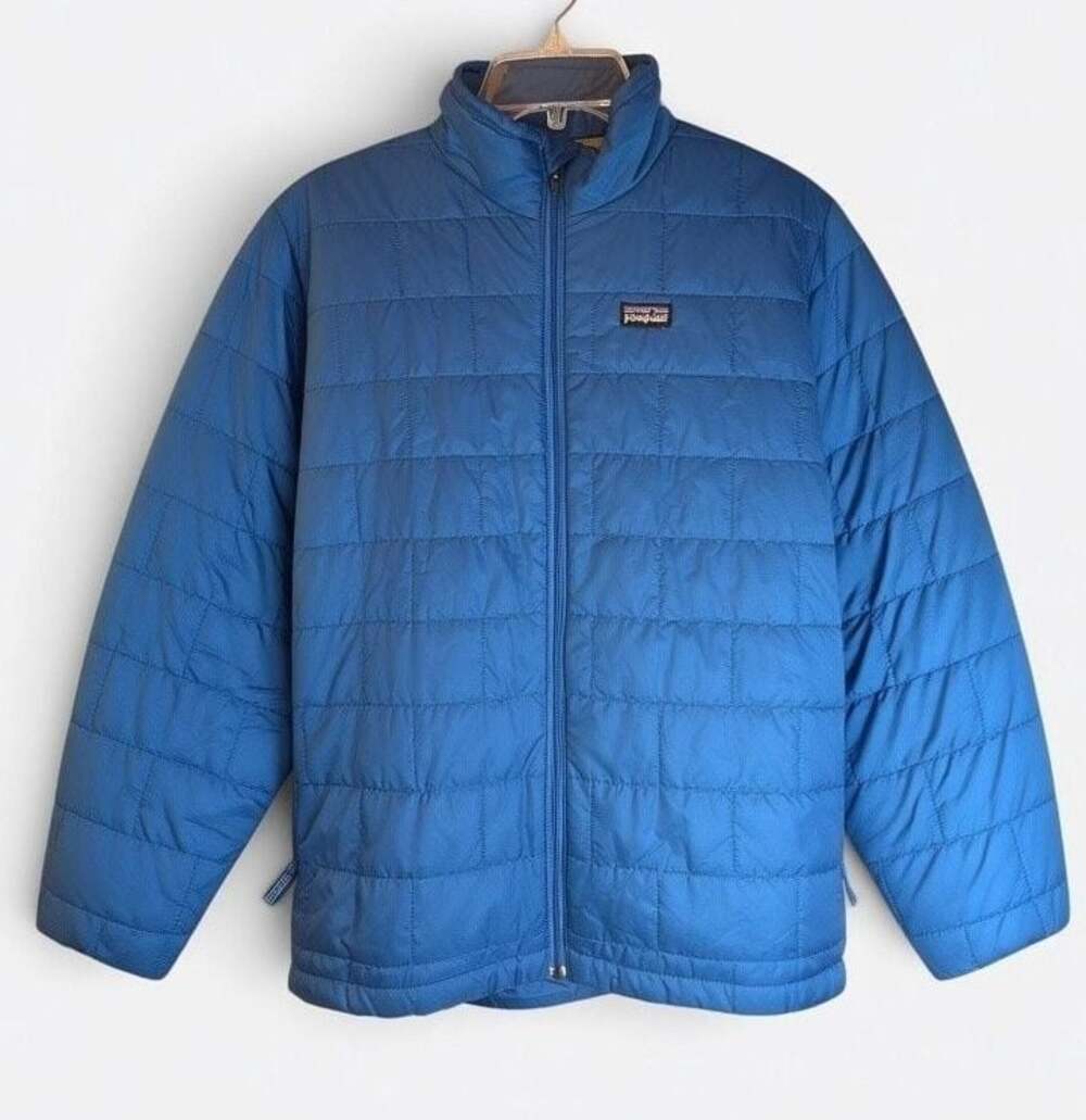 Patagonia Kids Nano Puff Brick Quilted Insulated Jacket Blue Boys Size 12
